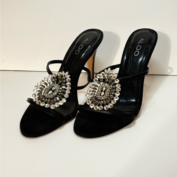 Aldo Shoes - Aldo Black Crystal Embellished Heels